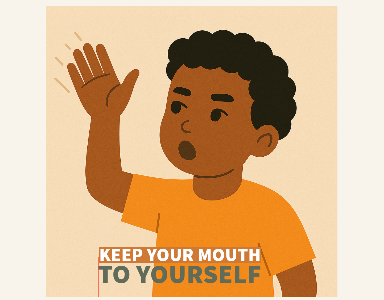 Illustration of child with hand raised to slap
